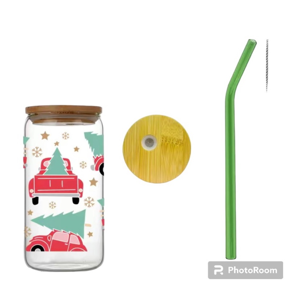 🛻Christmas Truck glass can